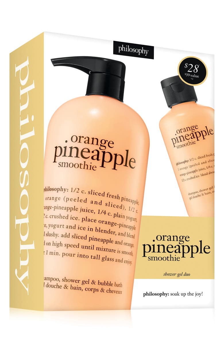 philosophy orange pineapple smoothie shampoo, shower gel & bubble bath duo, Alternate, color,