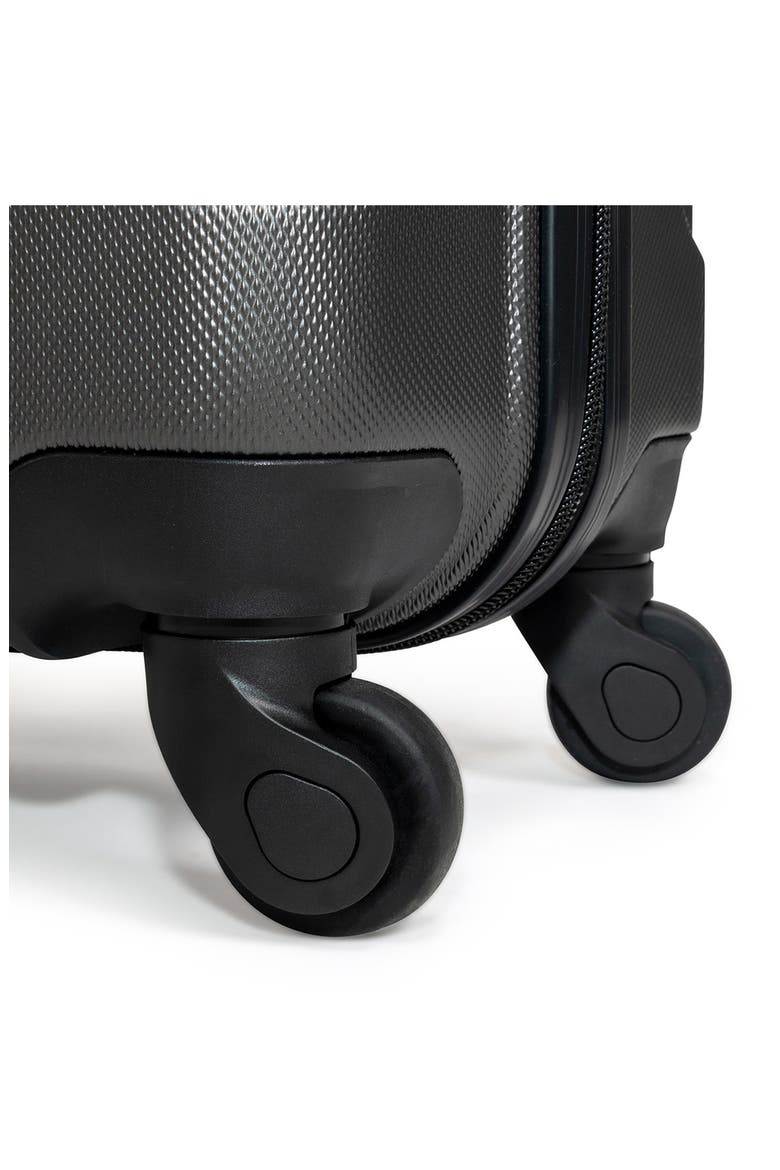 Out of Bounds Lightweight Hardside 4-Wheel Spinner Carry-On Luggage, Alternate, color, CHARCOAL