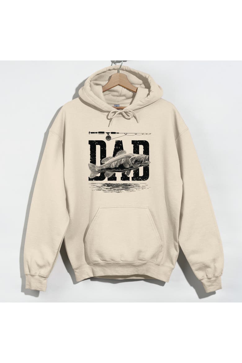 Dad Fishing Distressed Hoodie, Main, color, Dust