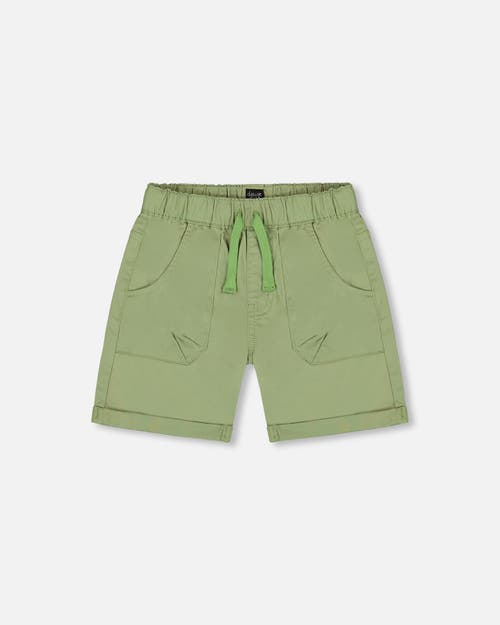 Deux Par Deux Boys' Stretch Twill Short - Big Kid In Green