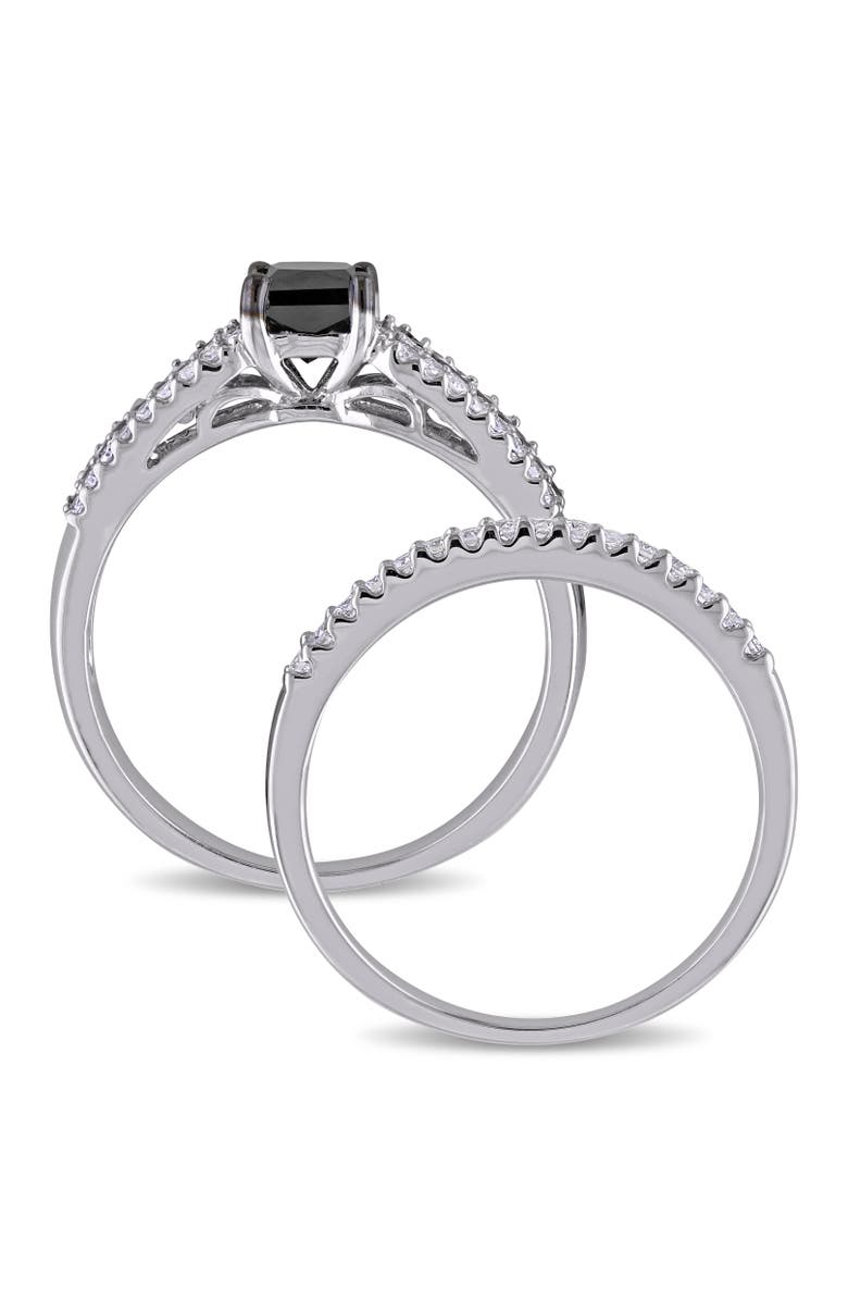 Julianna B. Black & White Diamond Bridal Ring Set, Alternate, color, Diamond
