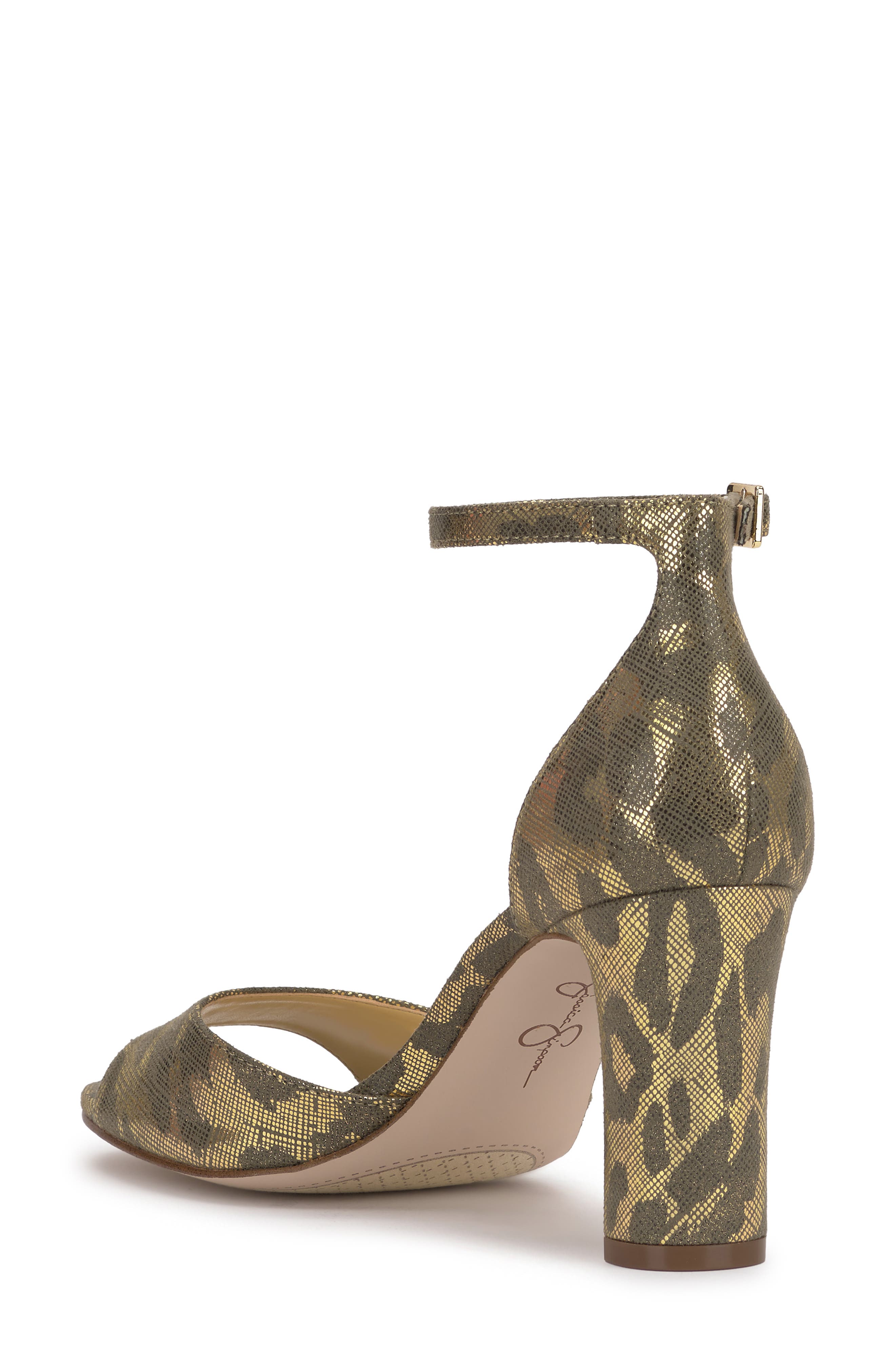 Jessica Simpson Luxcilla Block Heel Sandal, Alternate, color, Golden