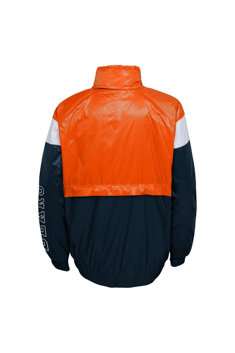 Youth Orange/Navy Chicago Bears Goal Line Stance Full-Zip Hoodie Windbreaker, Alternate, color, Orange
