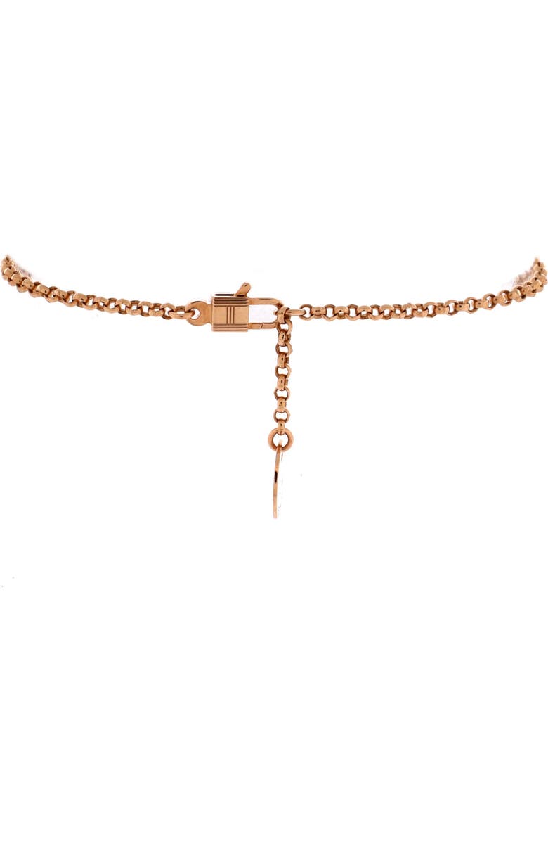 Pre-Owned Hermes Kelly Clochette Chain Bracelet 18K Rose Gold with Pave Diamonds Small, Alternate, color, Rose Gold