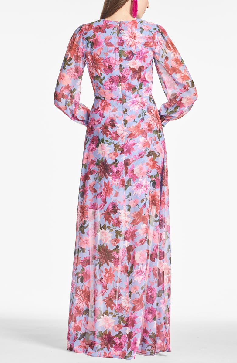 Sachin & Babi Penny Long Sleeve Chiffon A-Line Gown, Alternate, color, 