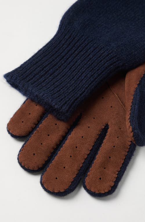 Brunello Cucinelli Cashmere Gloves In Navy Blue