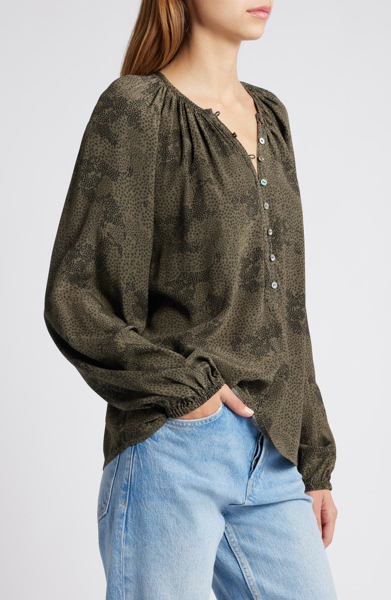 Rails Indi Print Top, Alternate, color, Olive Pebble