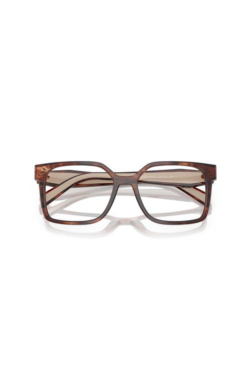 Prada 54mm Rectangle Optical Glasses In Brown