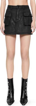 Rebecca Minkoff Jodie Coated Denim Cargo Miniskirt
