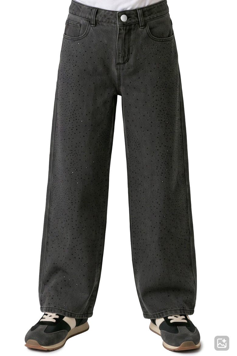 Kids' Joe's Jeans Kate Embellished Baggy Fit Jeans, Alternate, color, WASHED BLACK