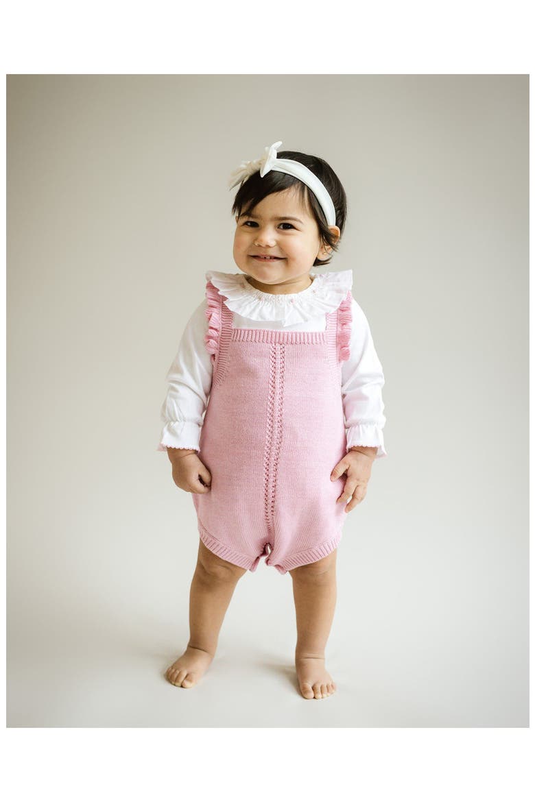 Smocked Collar Bubble Romper, Alternate, color, White