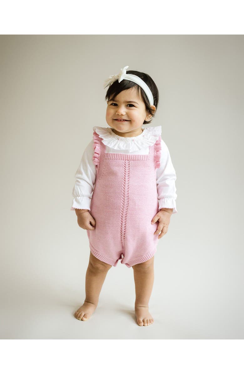 Cuclie Smocked Collar Bubble Romper, Alternate, color, White