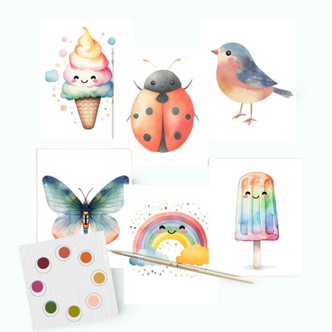 Summer Fun Watercolor Postcard Kit Paint, Keep, or Send to Someone You Love