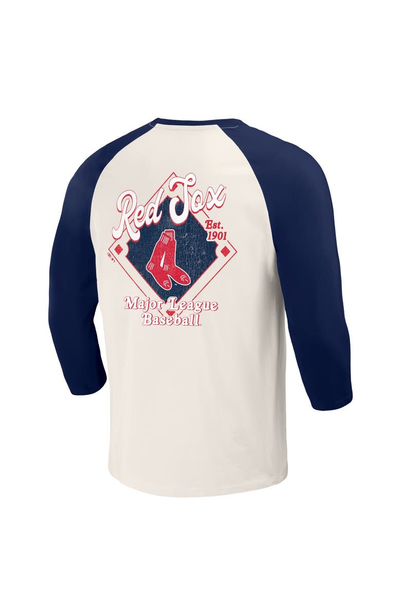 Darius Rucker Collection by Fanatics Men's Darius Rucker Collection by Fanatics Navy/White Boston Red Sox Cooperstown Collection Raglan 3/4-Sleeve T-Shirt, Alternate, color, 