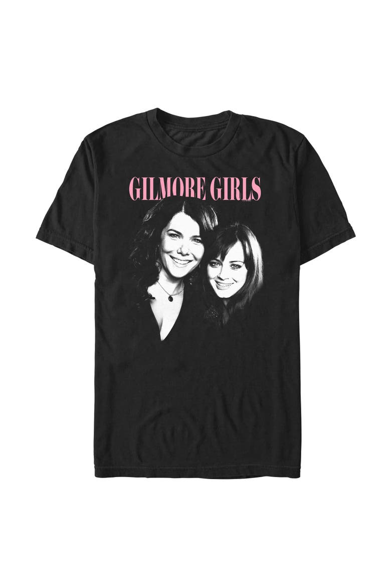 Men's Gilmore Girls Mom & Daughter Duo Portrait  Graphic T-Shirt, Main, color, Black