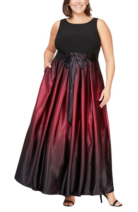 Ombrè Satin Gown (Plus Size)