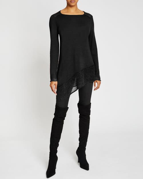 Santorelli Wella Open-knit Asymmetric Sweater In Black