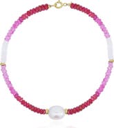 The Lovery Fine Jewelry Ruby Ombre Bead Pearl Bracelet
