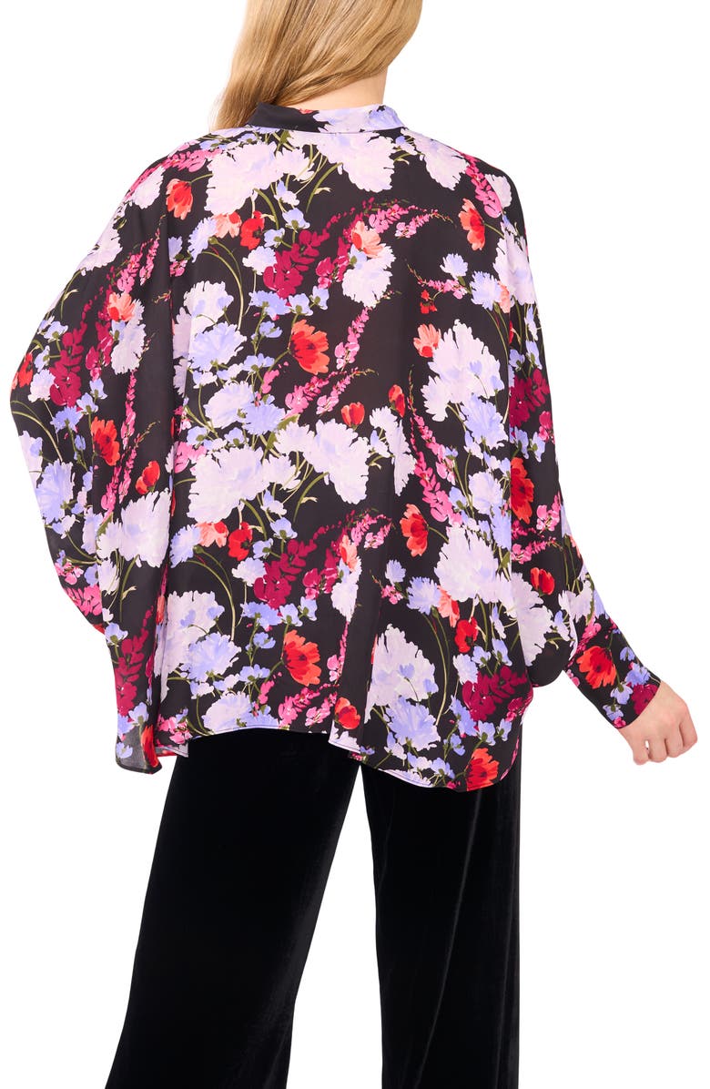 Ted Baker Alicia Floral Dolman Sleeve Top, Alternate, color, Rich Black