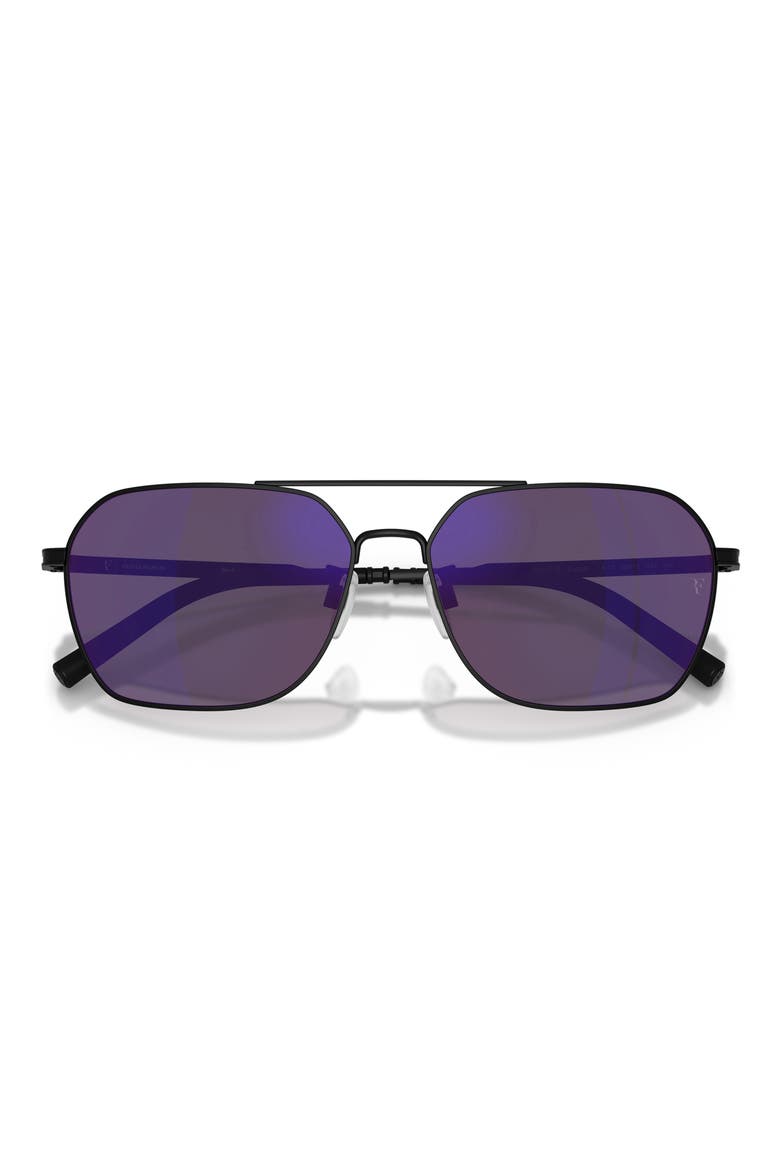 58mm Roger Federer R-17 Irregular Sunglasses, Alternate, color, MATTE BLACK / PURPLE