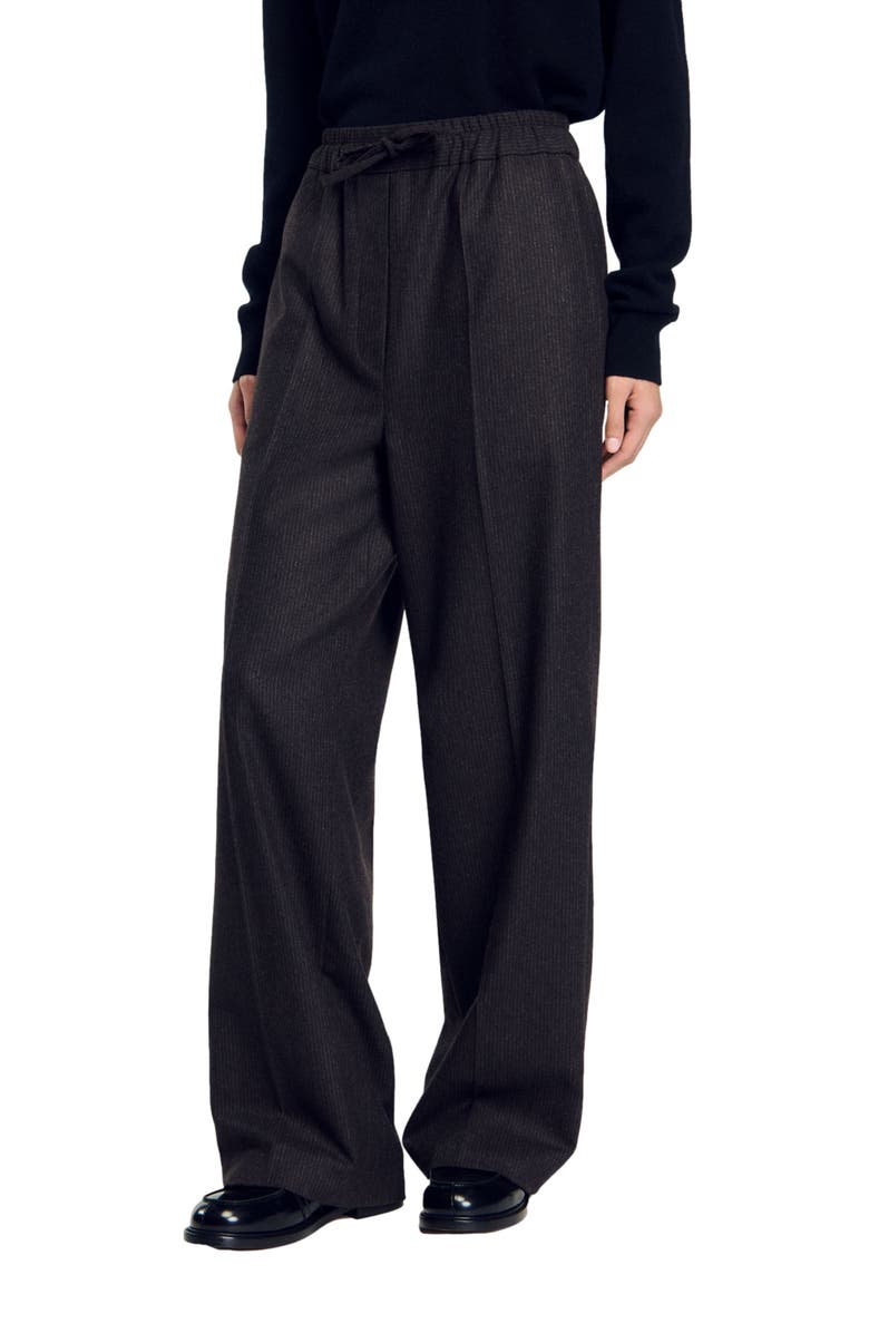 SANDRO Striped trousers, Main, color, 