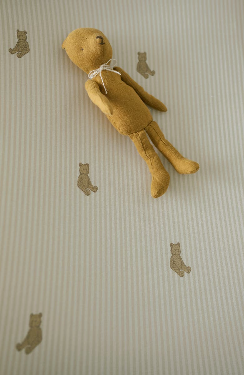 Oilo Print Organic Cotton Changing Pad Cover, Alternate, color, Bear/ Eggshell