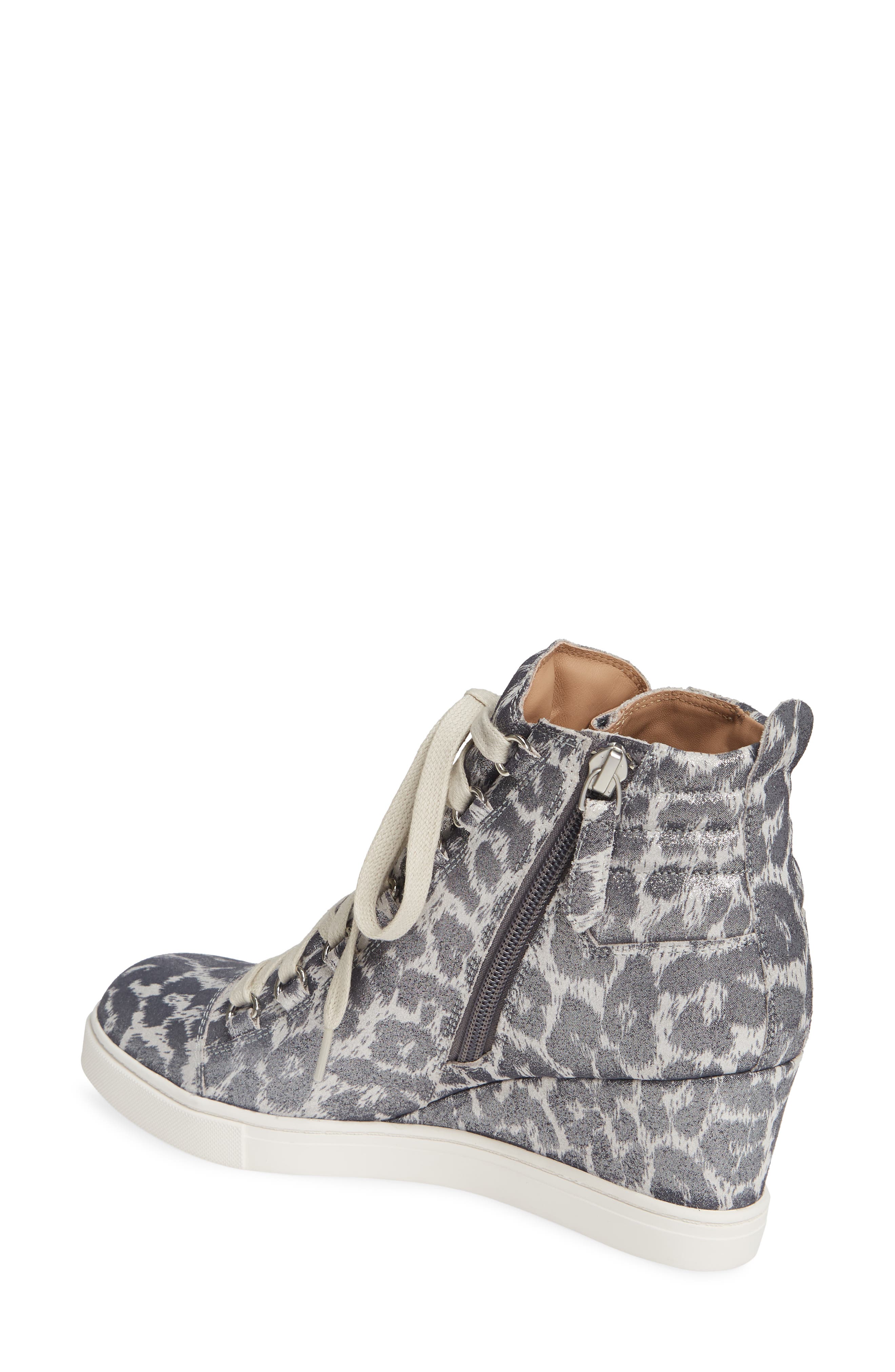 Linea Paolo Fenton Wedge Sneaker, Alternate, color, Silver Suede