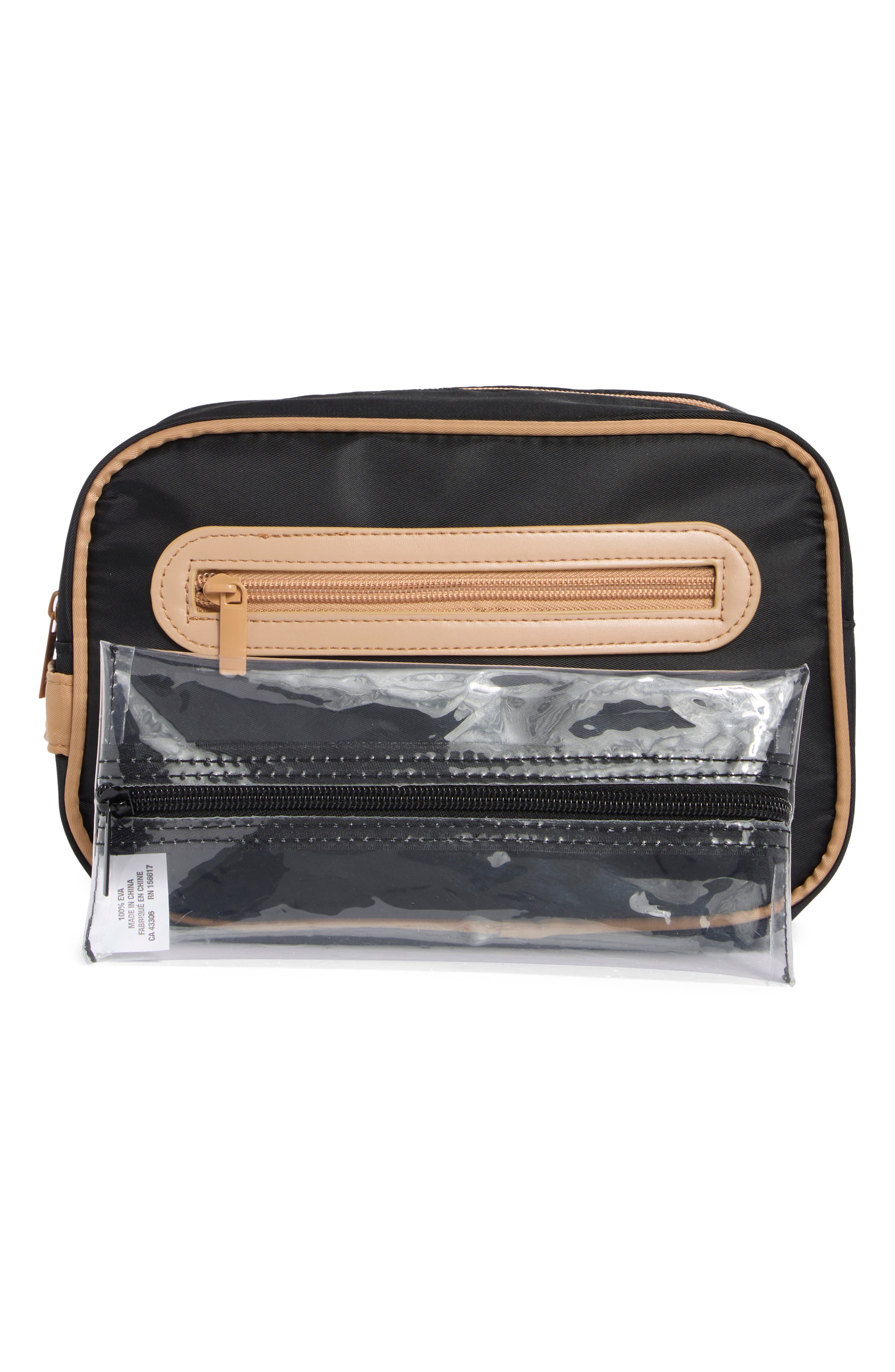 MYTAGALONGS Max & Motion Dopp Kit with Toothbrush Pouch, Alternate, color, Black Tan