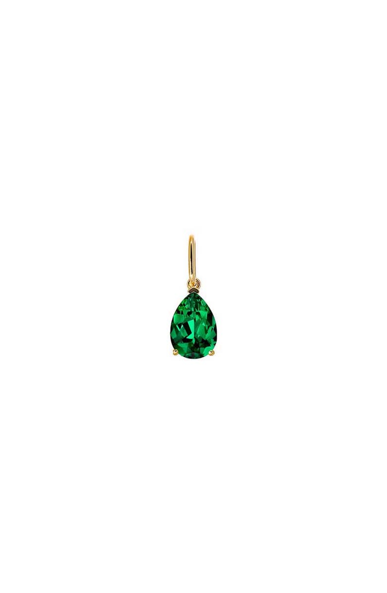 BY ADINA EDEN Colored CZ Pear Charm, Main, color, Emerald Green