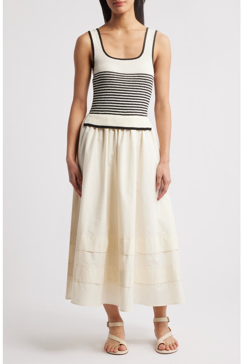 Sleeveless Stripe Maxi Sundress, Main, color, CREAM