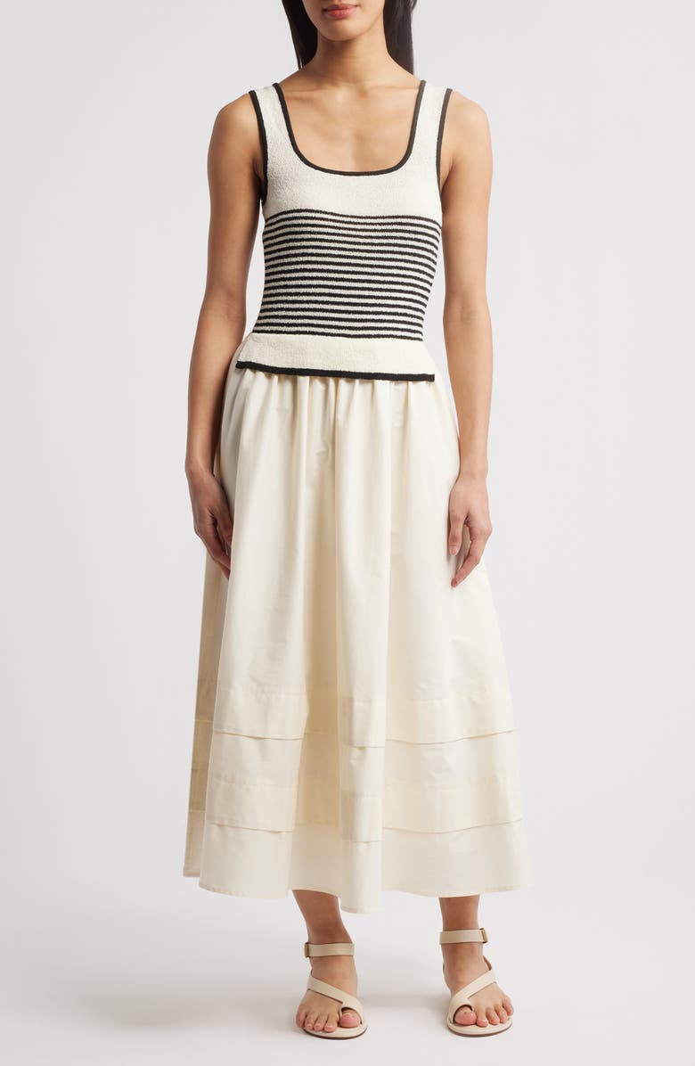 MOON RIVER Sleeveless Stripe Maxi Sundress, Main, color, 