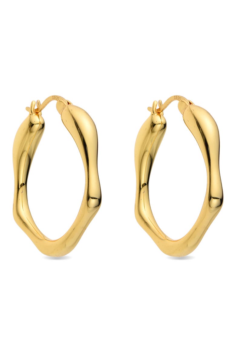 Assian Hexagon Hoop Earrings, Alternate, color, GOLD