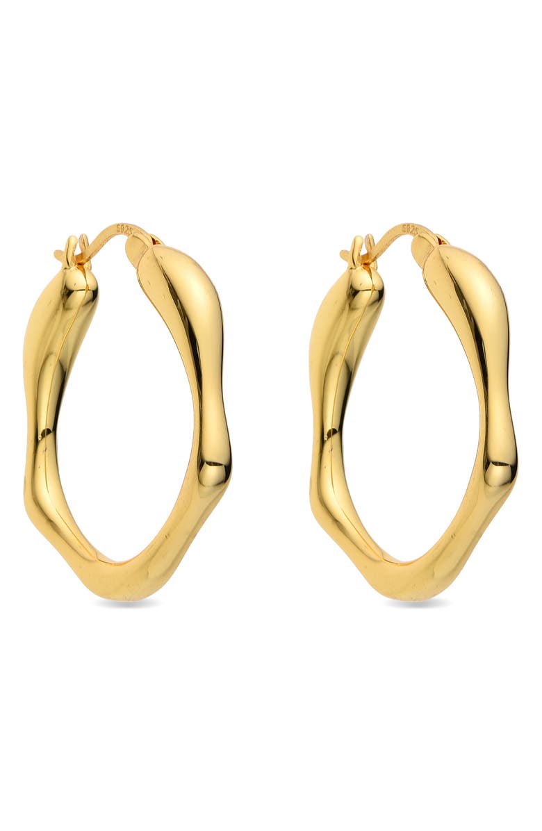 EYE CANDY LOS ANGELES Assian Hexagon Hoop Earrings, Alternate, color, Gold