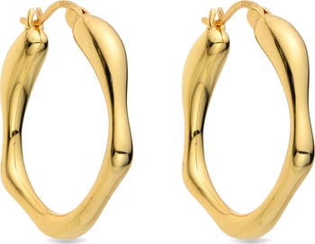 Assian Hexagon Hoop Earrings