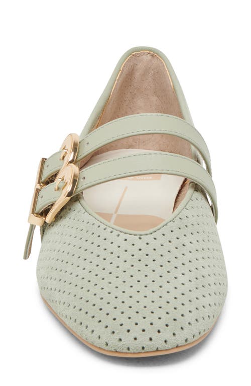 Shop Dolce Vita Baylee Mary Jane Flat In Jade Perforated Suede