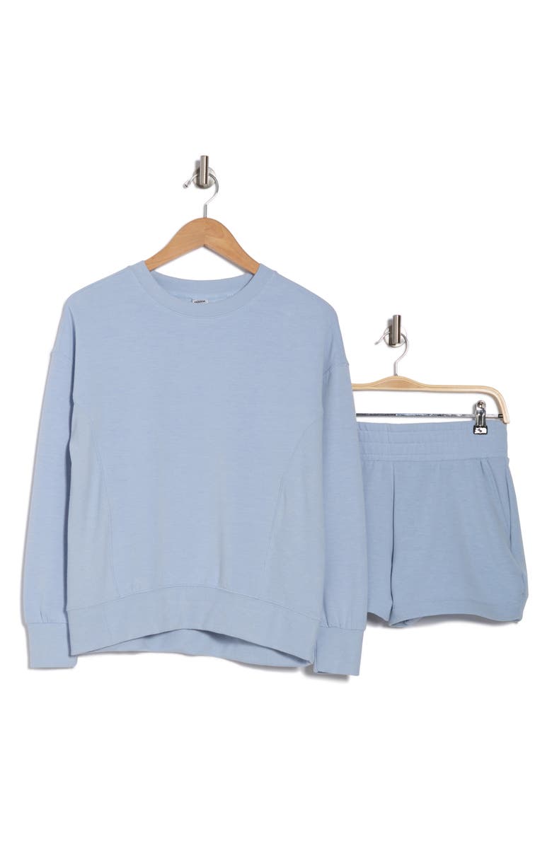 RBX Fleece Sweatshirt & Shorts Set, Alternate, color, Ice Water