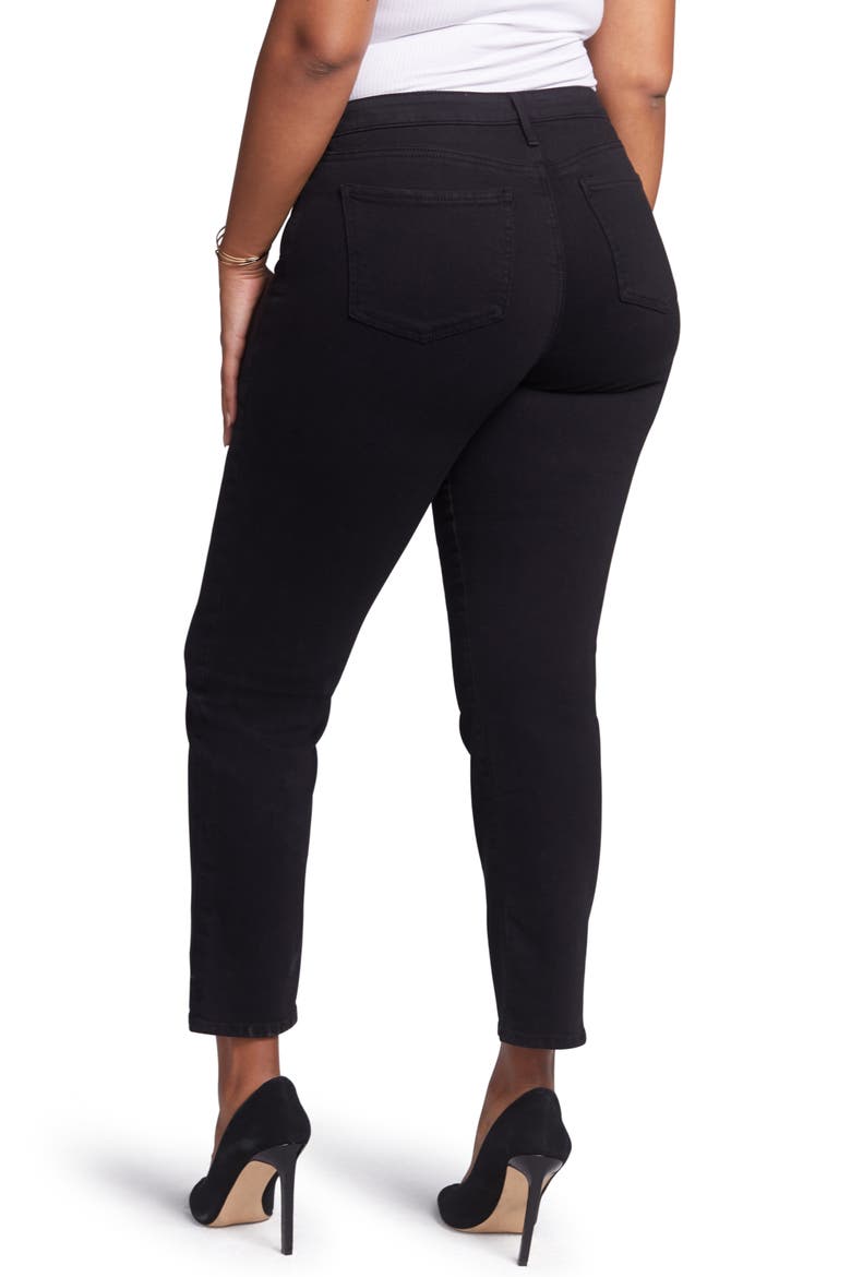 Curves 360 by NYDJ Slim Straight Leg Ankle Jeans, Alternate, color, BLACK