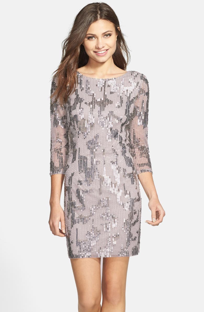 Adrianna Papell Embellished Sheath Dress, Alternate, color, 