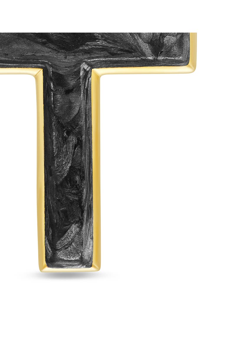 David Yurman Cross Amulet in 18K Yellow Gold with Forged Carbon, 24mm, Alternate, color, Gold