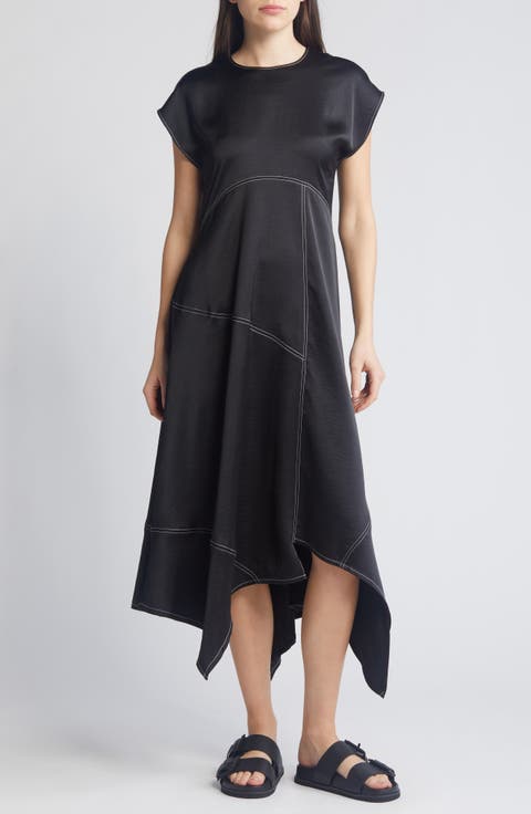 Agnes Cap Sleeve Handkerchief Hem Dress