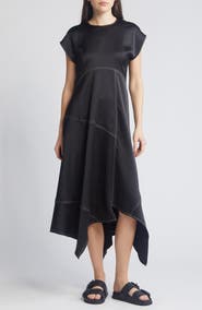 AllSaints Agnes Cap Sleeve Handkerchief Hem Dress