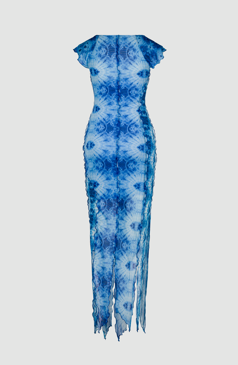 SAEMDI Livia Mesh Dress, Alternate, color, Blue Tie-Dye