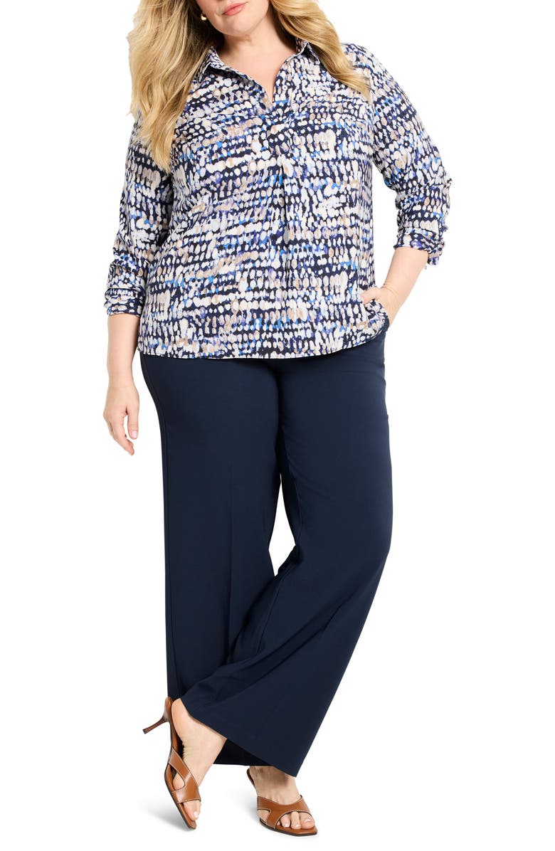 NIC+ZOE Harvest Dot Pullover Top, Alternate, color, Blue Multi