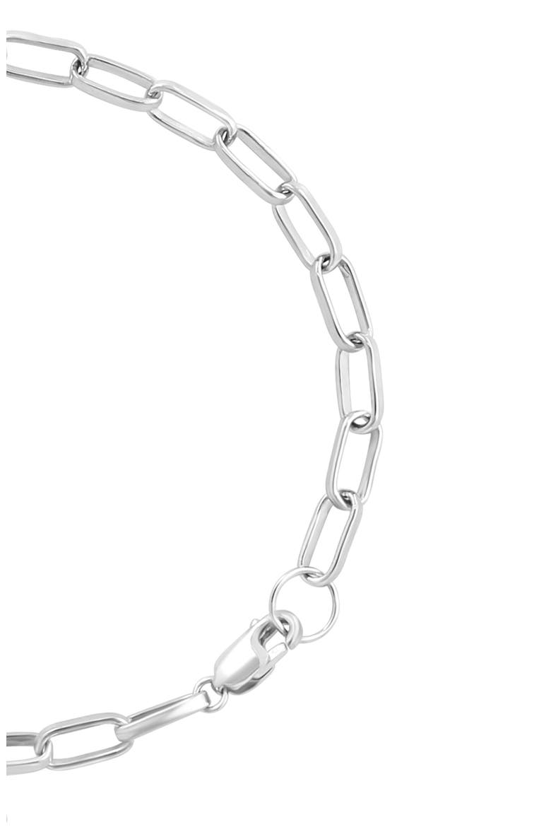 Sterling Silver Pavé Diamond Lock Charm Bracelet - 0.14ct., Alternate, color, SILVER