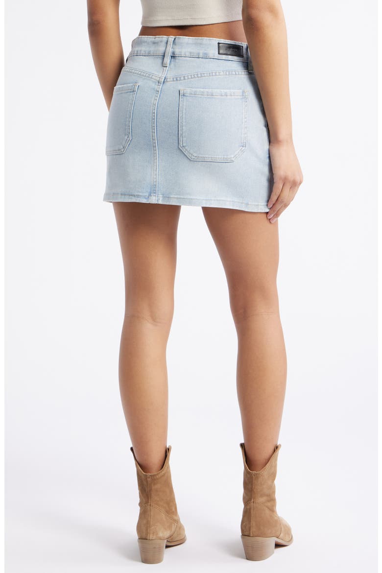 Elle Easy Stretch Denim Miniskirt, Alternate, color, FADED BLUE