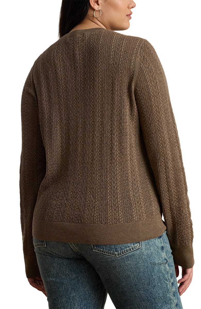 Lauren Ralph Lauren Pointelle Stitch Cotton Blend Sweater, Alternate, color,