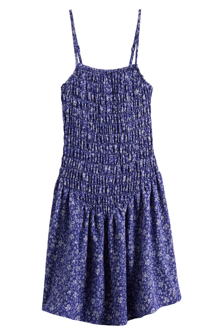 Kids' Smocked Drop Waist Dress, Main, color, NAVY DITSY