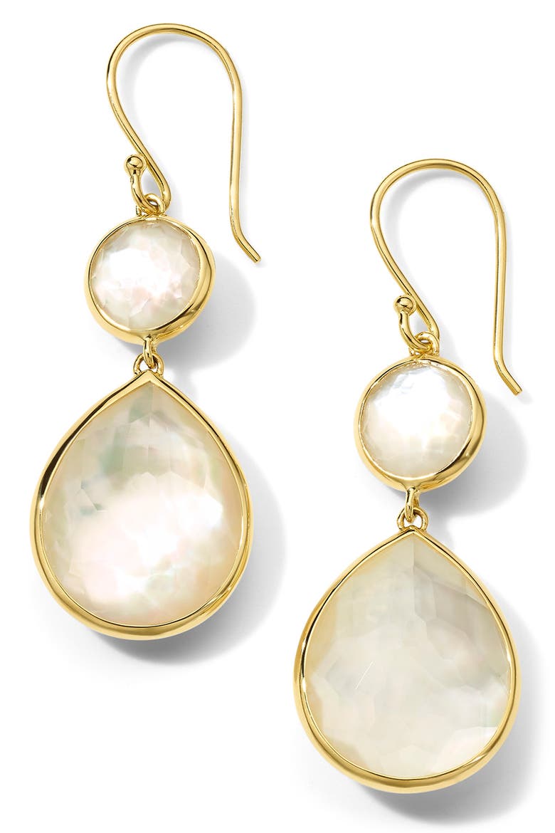 Rock Candy Snowman Teardrop Earrings, Main, color, GOLD