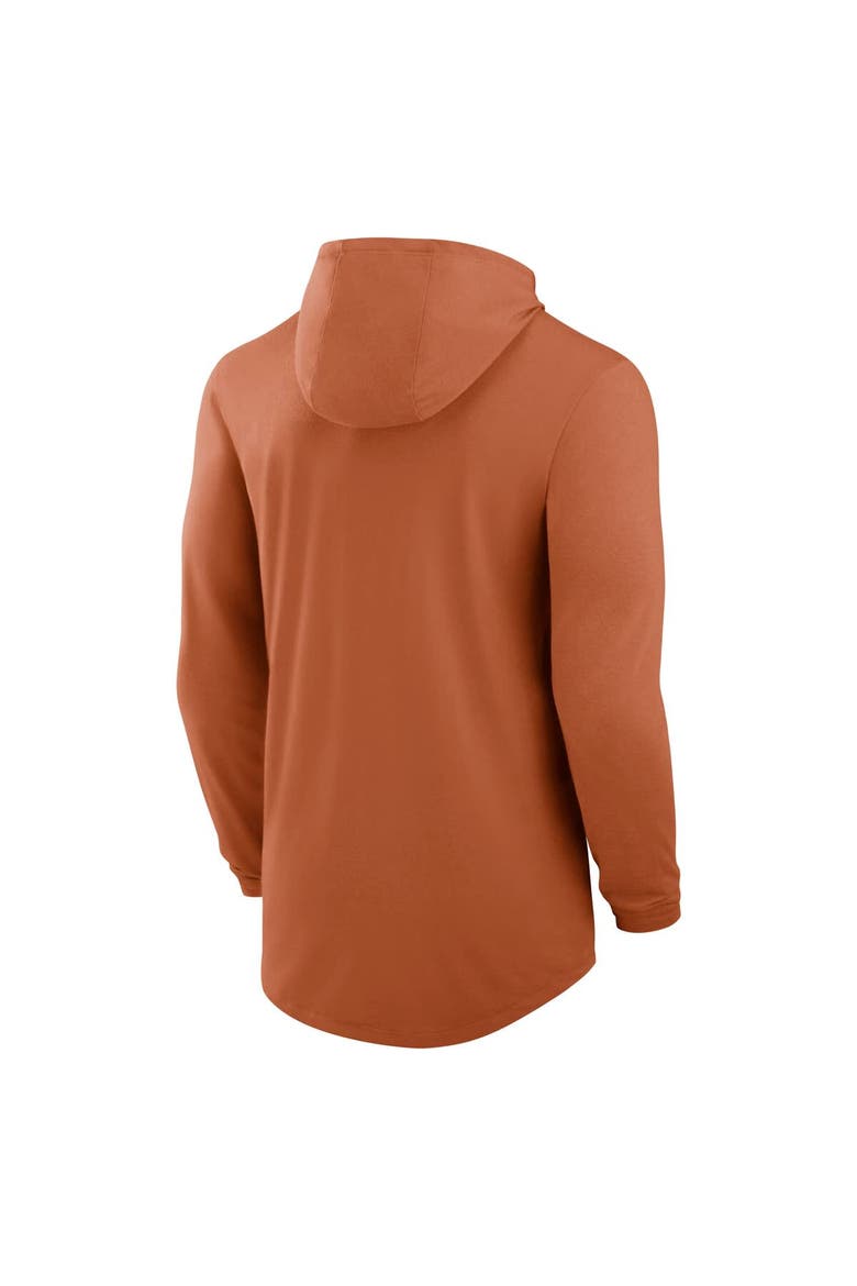 Men's Nike Burnt Orange Texas Longhorns Classic Arch Tri-Blend Long Sleeve Hoodie T-Shirt, Alternate, color, Burnt Orange