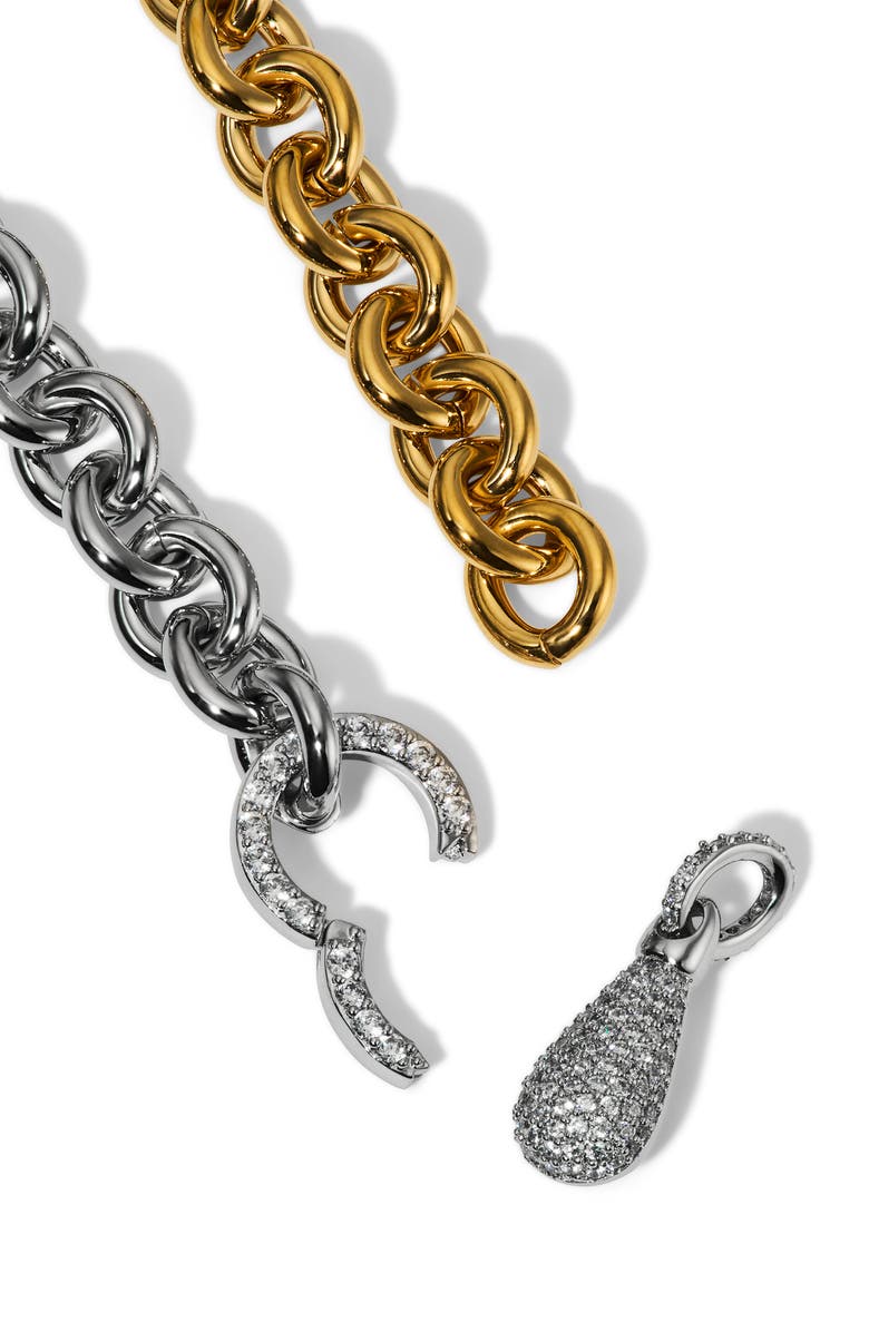 Nadri Gemini Pavé Drop Chain Necklace, Alternate, color, Gold